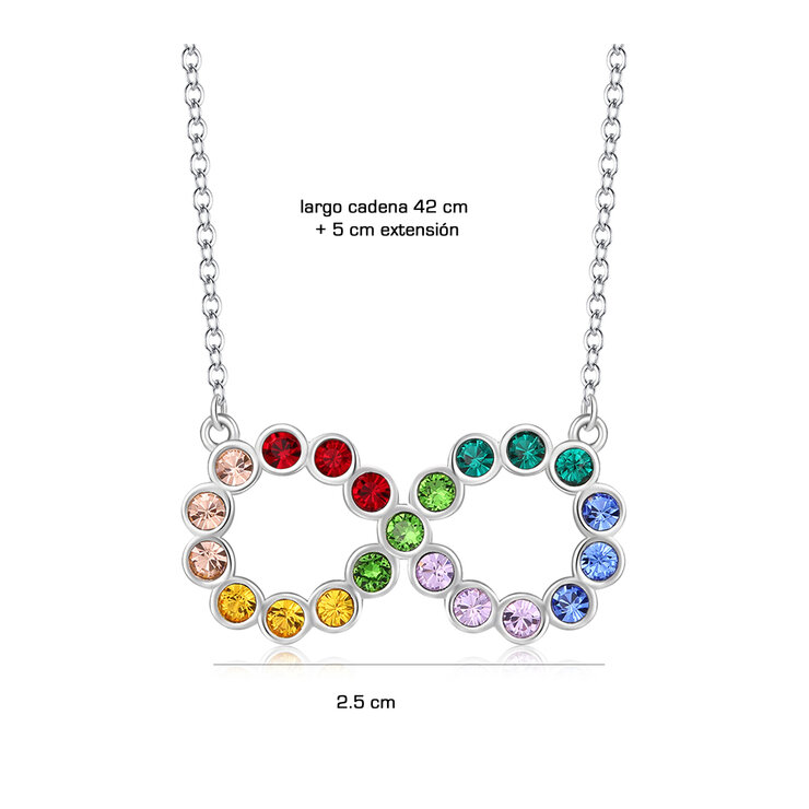 Mayfer, Juego de Collar y Aretes con Diseño de Infinito , Plata .925 — Imagen 3 de 4