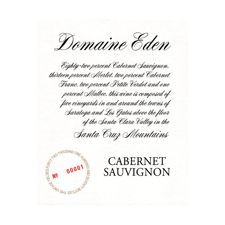 Vino Tinto Domaine Eden Cabernet Sauvigno 750ml — Imagen 3 de 4