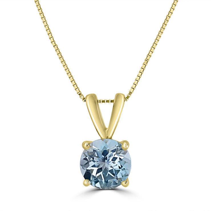 Collar de Aguamarina, Oro Amarillo de 14kt — Imagen 1 de 4
