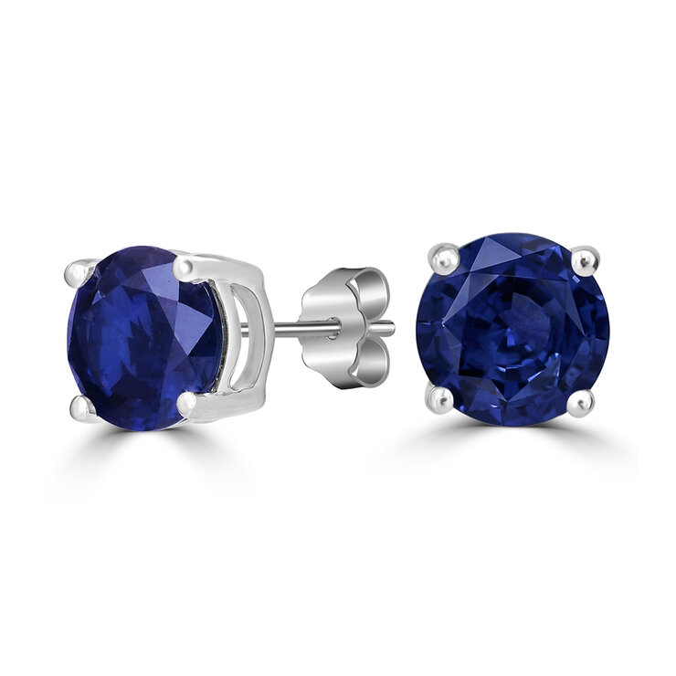 Aretes de Zafiro, Oro Blanco de 14K — Imagen 1 de 4