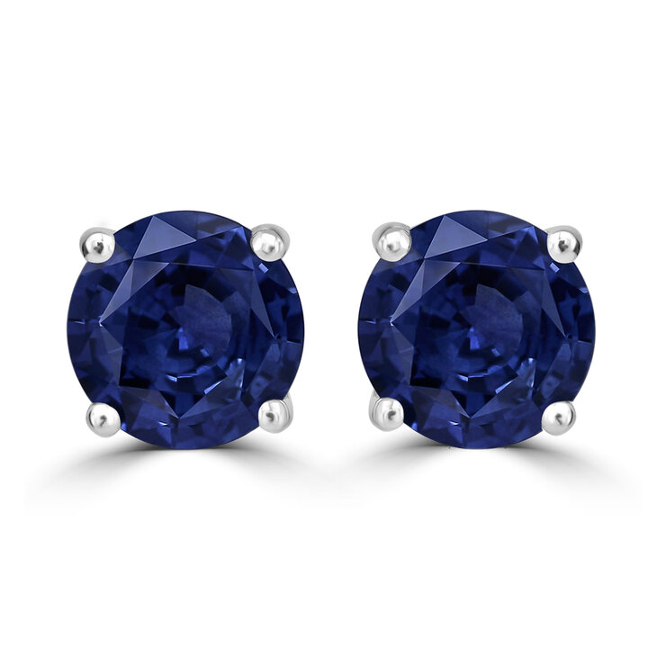 Aretes de Zafiro, Oro Blanco de 14K — Imagen 2 de 4