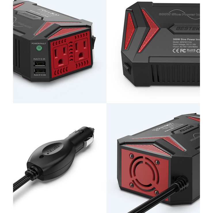 Bestek Inversor de Corriente para  Oficina y Auto(s) de 300 vatios  — Imagen 2 de 3