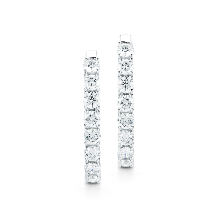 2.75ctw, Arracadas de Diamantes, Corte Redondo, Oro Blanco de 14kt — Imagen 2 de 2