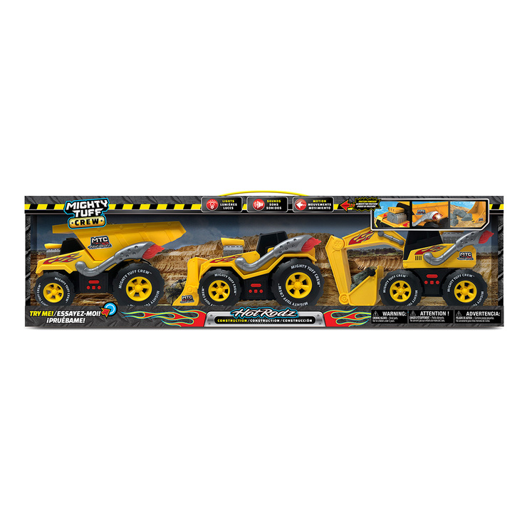 Mighty Tuff Crew Set de 3 Camiones de Construcción con Luces y Sonido — Imagen 1 de 4