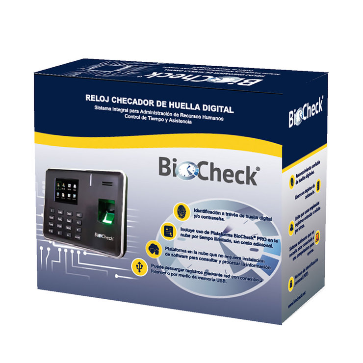 BioCheck reloj checador de huella digital para 50 empleados — Imagen 2 de 2