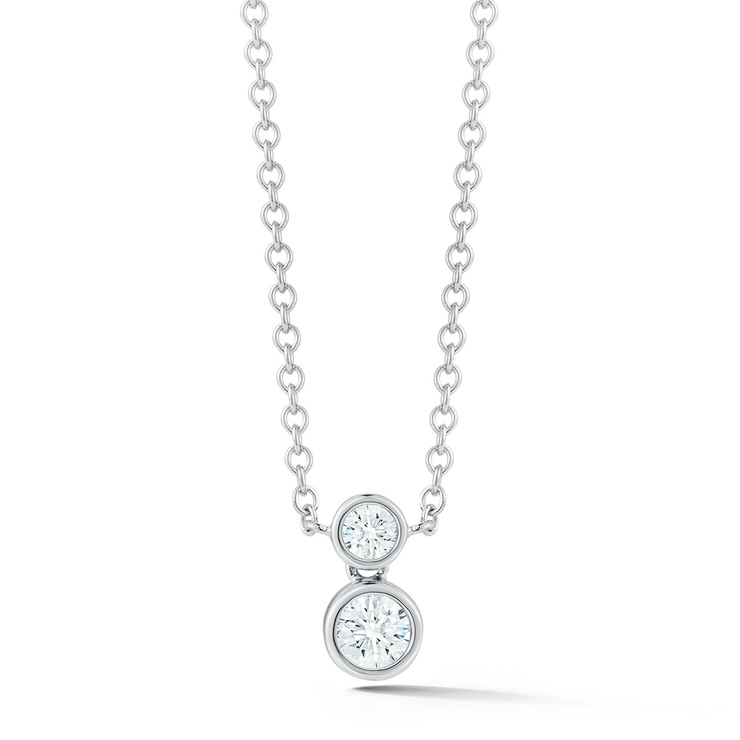 0.30ctw, Collar de Diamantes, Corte Redondo, Oro Blanco de 14kt — Imagen 1 de 3