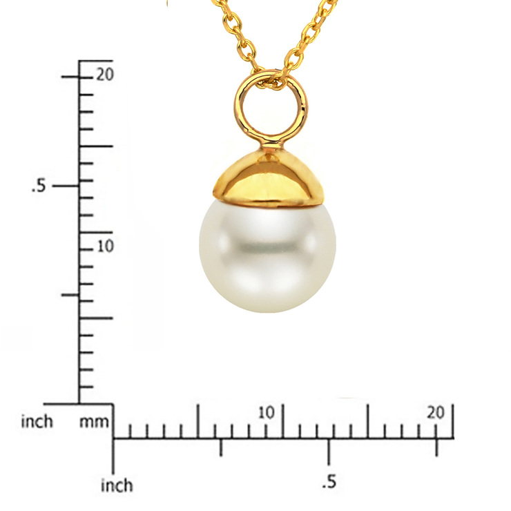 Collar de Perla, 8-8.5mm, Oro Amarillo de 14kt — Imagen 4 de 4