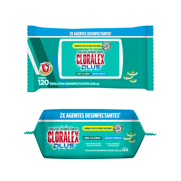 Cloralex Toallitas Desinfectantes sin Cloro 360 pzas — Imagen 2 de 3