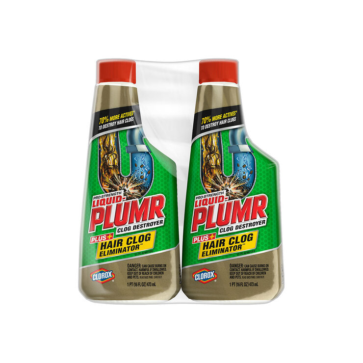 Clorox Liquid Plumr Hair Líquido Destapacaños 2 pzas de 473 ml  — Imagen 1 de 3
