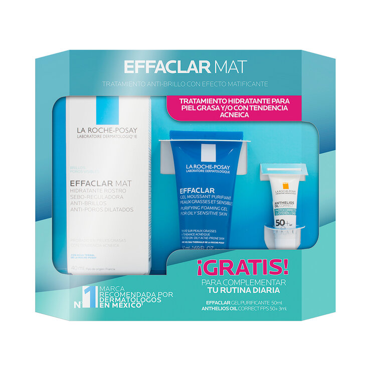 Pack Effaclar Mat 40ml + Effaclar Gel 50ml + Anthelios Oil FPS 50 3ml — Imagen 1 de 4