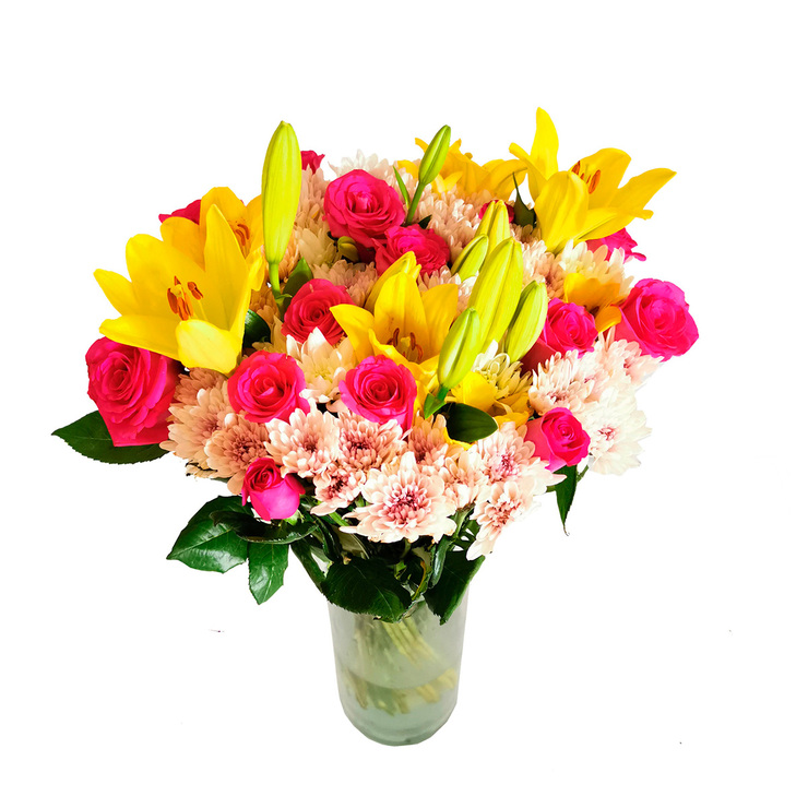 Chiltepec, Bouquet de Rosas con Crisantemos y Lilium — Imagen 2 de 2