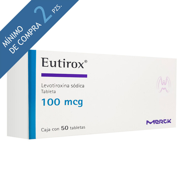 Eutirox 100 mcg.  50 Tabletas