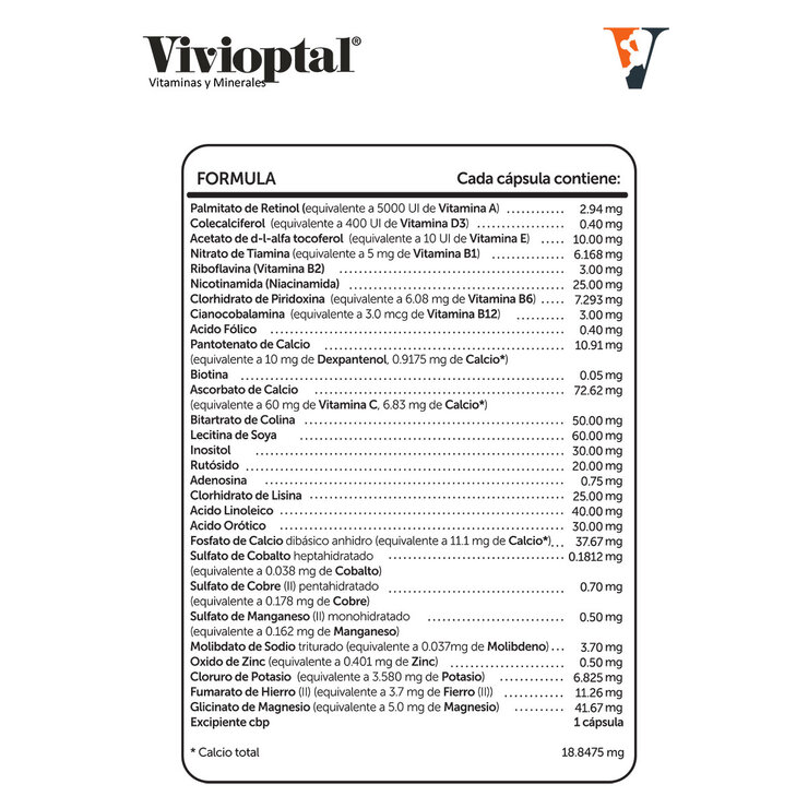 Vivioptal Multi-vitamínico 105 Cápsulas — Imagen 2 de 2