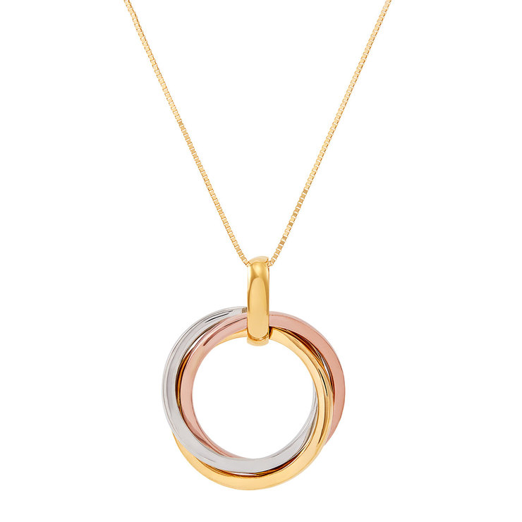 Dije, Circulos, Tricolor de Oro14kt — Imagen 1 de 4