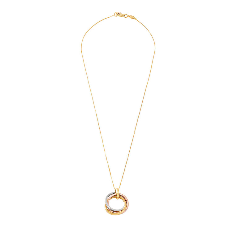 Dije, Circulos, Tricolor de Oro14kt — Imagen 3 de 4