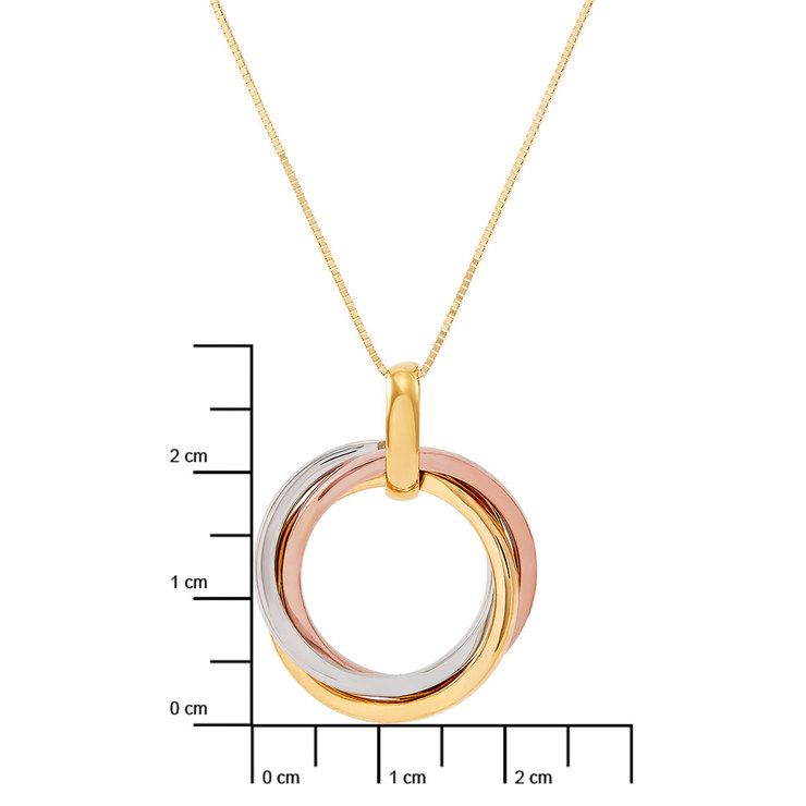 Dije, Circulos, Tricolor de Oro14kt — Imagen 4 de 4