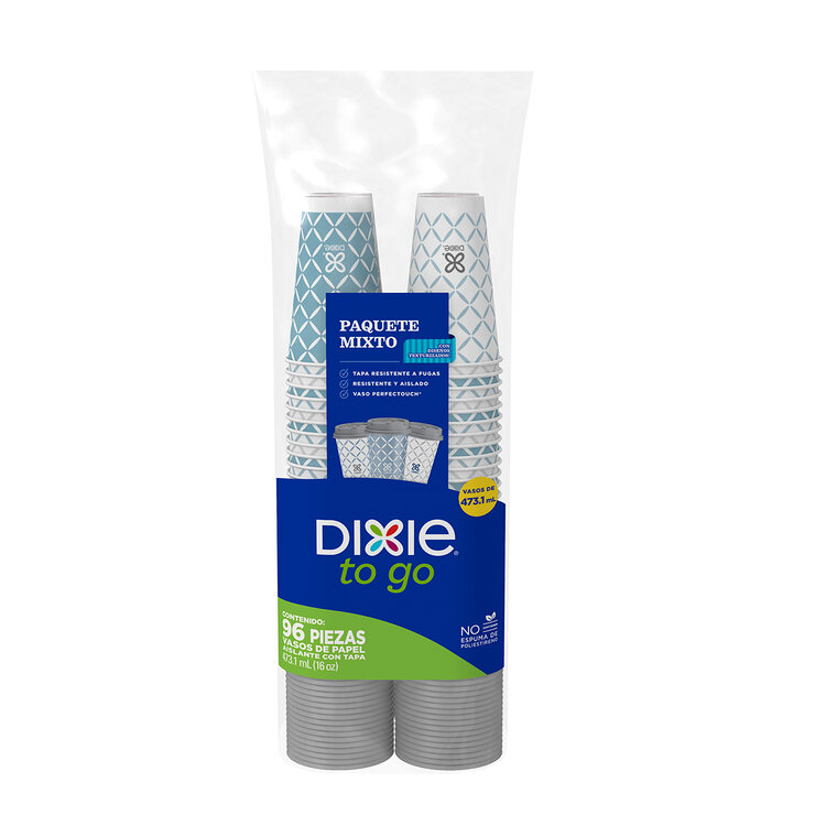 Dixie Vasos Aislantes con Tapa  96 pzas de 473 ml