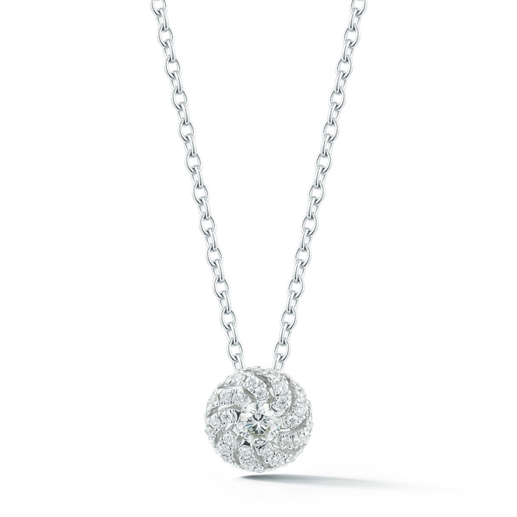 0.27ctw, Collar de Diamantes, Corte Redondo, Oro Blanco de 14kt — Imagen 1 de 3