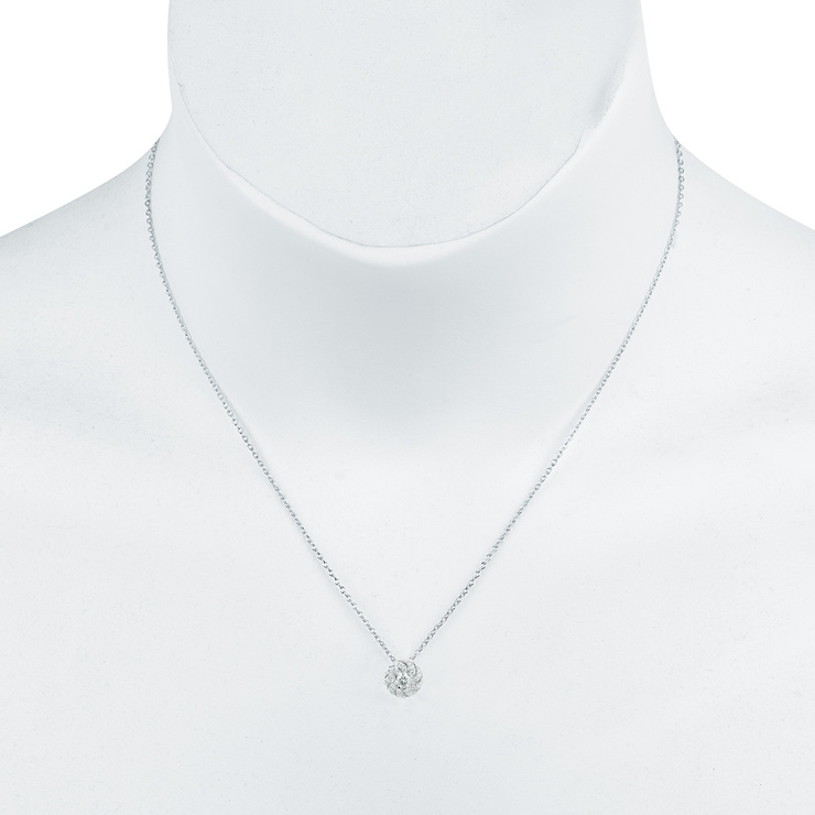 0.27ctw, Collar de Diamantes, Corte Redondo, Oro Blanco de 14kt — Imagen 2 de 3