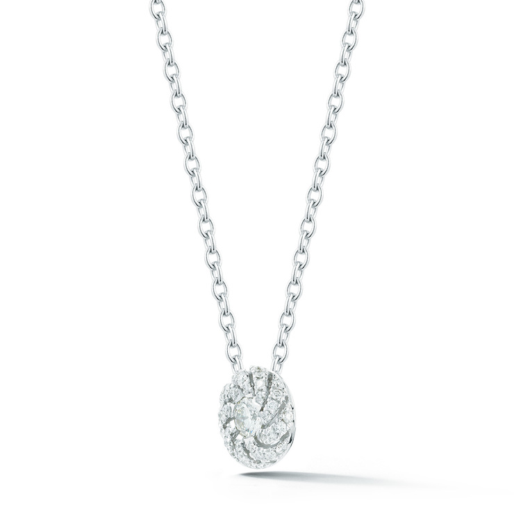 0.27ctw, Collar de Diamantes, Corte Redondo, Oro Blanco de 14kt — Imagen 3 de 3
