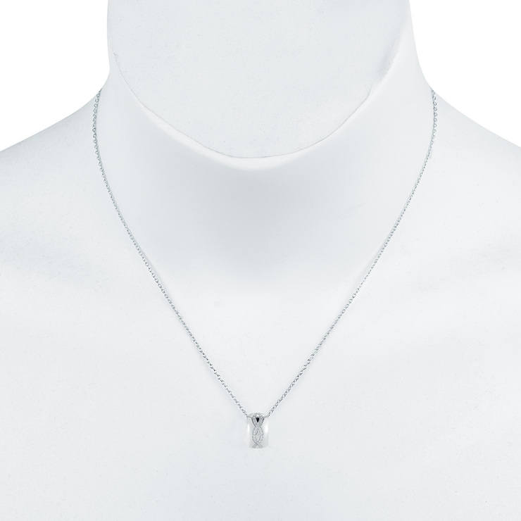 0.14ctw, Collar de Diamantes, Corte Redondo, Oro Blanco de 14kt — Imagen 3 de 3