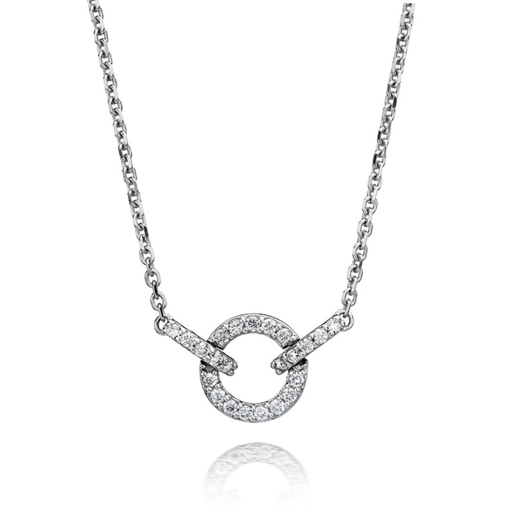 0.25ctw, Collar de diamantes, oro blanco de 14kt