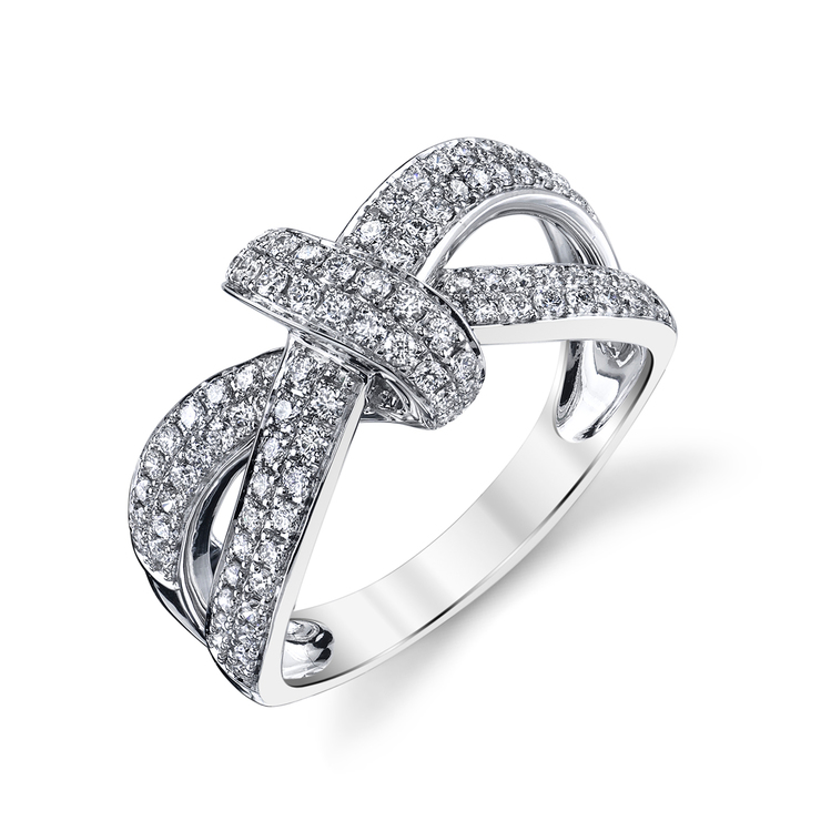 Anillo, 0.60ctw Diamantes, Oro Blanco de 14kt — Imagen 1 de 2