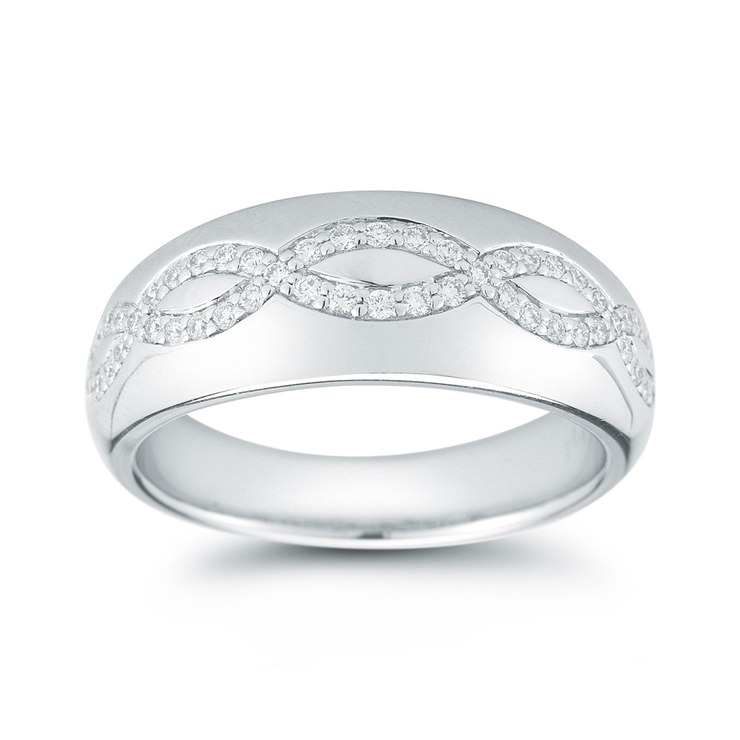 Anillo, 0.26ctw Diamantes, Oro Blanco de 14kt — Imagen 1 de 3