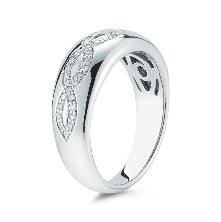 Anillo, 0.26ctw Diamantes, Oro Blanco de 14kt — Imagen 2 de 3