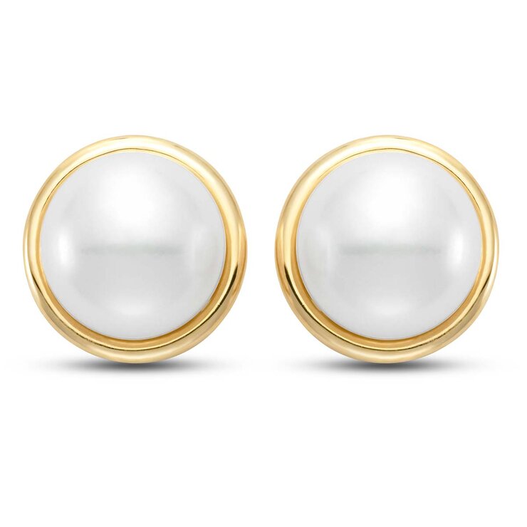 Aretes de Poste, Perla, Oro Amarillo, 14kt — Imagen 4 de 4