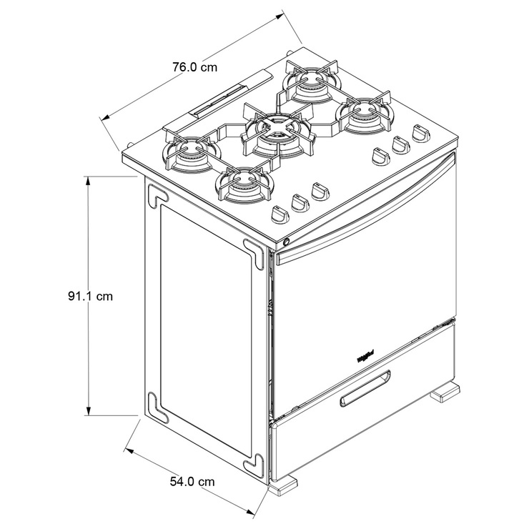 Estufa de piso Whirlpool de 30" slide door, acero inoxidable  — Imagen 3 de 4