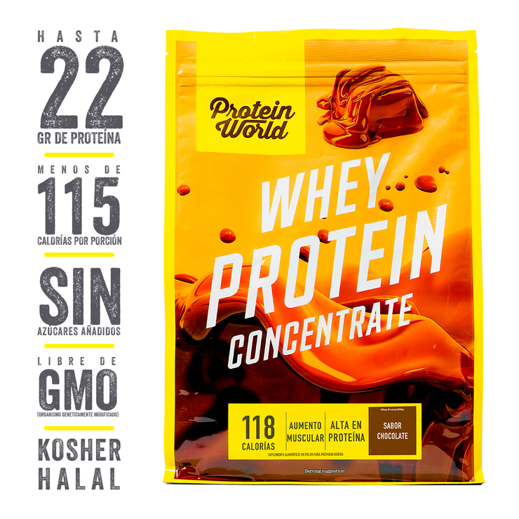 Proteína en Polvo Sabor Chocolate, Protein World Whey, 900 g — Imagen 3 de 3