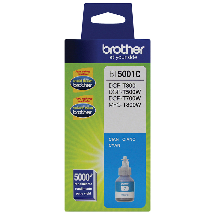 Brother Botella de Tinta 5001C Color Cian 3 Piezas — Imagen 2 de 3