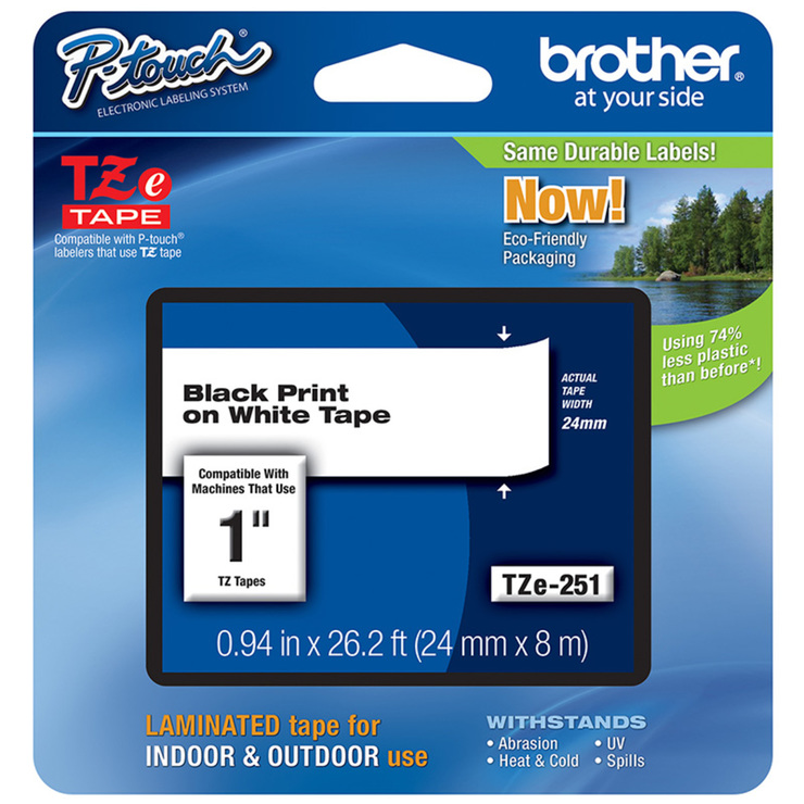 Brother Cinta TZe-251 Color Negro sobre Blanco — Imagen 1 de 2