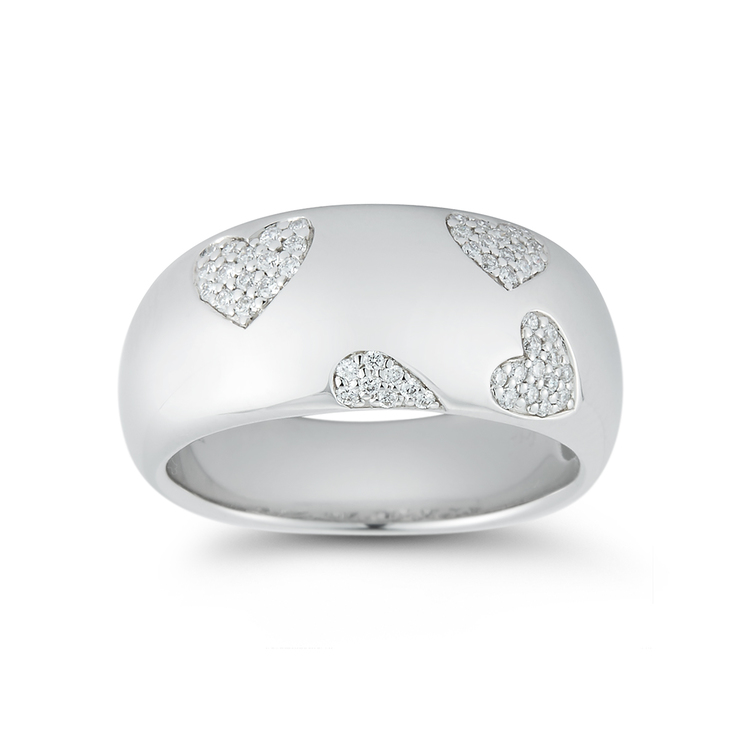 Anillo, 0.18ctw Diamantes, Oro Blanco de 14kt — Imagen 1 de 3