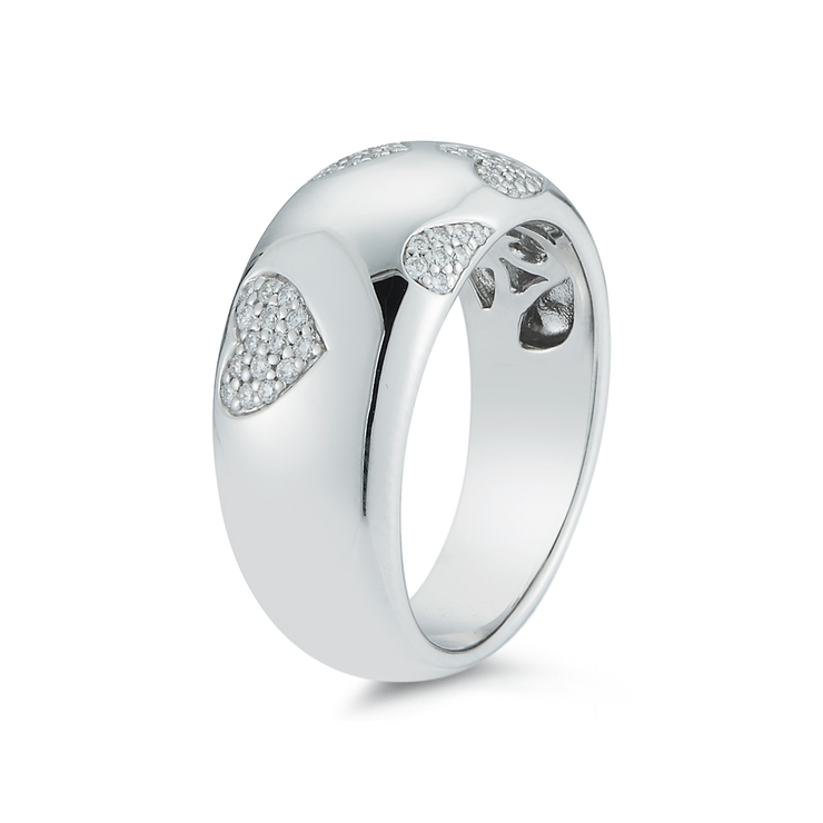 Anillo, 0.18ctw Diamantes, Oro Blanco de 14kt — Imagen 3 de 3