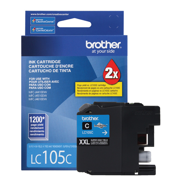 Brother Cartucho de Tinta 105 XXL Color Cian Super Alto RendimientoBrother Cartucho de Tinta 105 XXL Color Cian Super Alto Rendimiento — Imagen 1 de 3