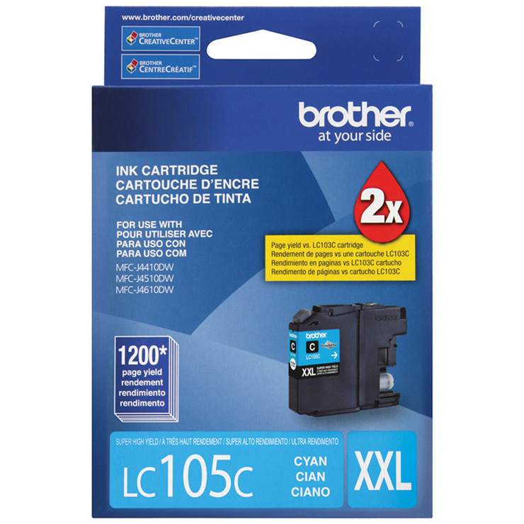 Brother Cartucho de Tinta 105 XXL Color Cian Super Alto RendimientoBrother Cartucho de Tinta 105 XXL Color Cian Super Alto Rendimiento — Imagen 3 de 3