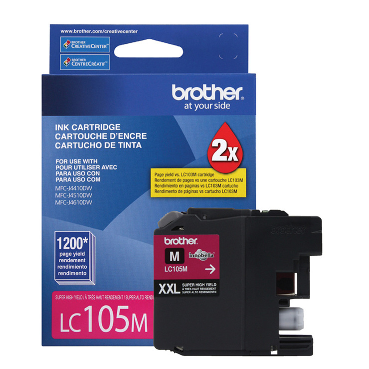 Brother Cartucho de Tinta 105 XXL Color Magenta Super Alto Rendimiento — Imagen 1 de 3