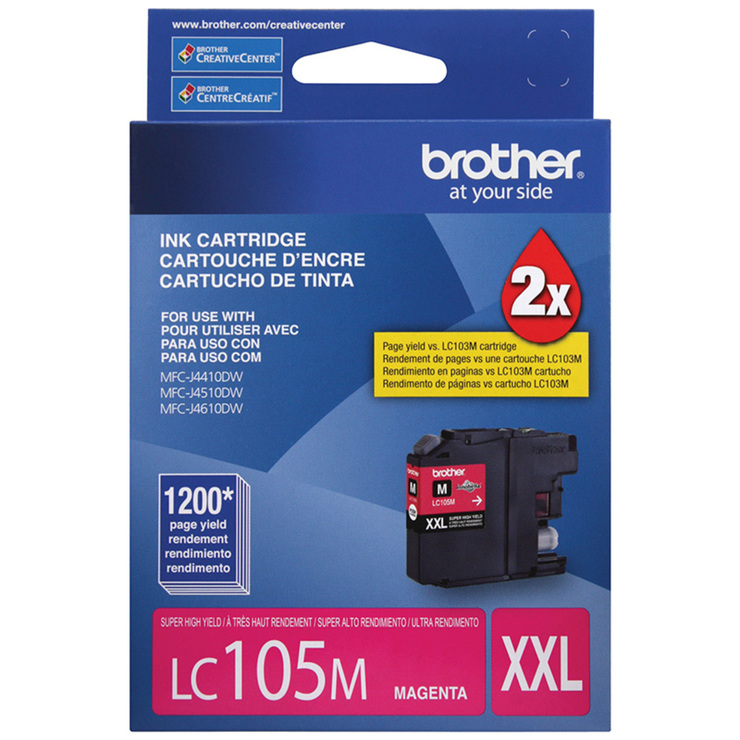 Brother Cartucho de Tinta 105 XXL Color Magenta Super Alto Rendimiento — Imagen 2 de 3
