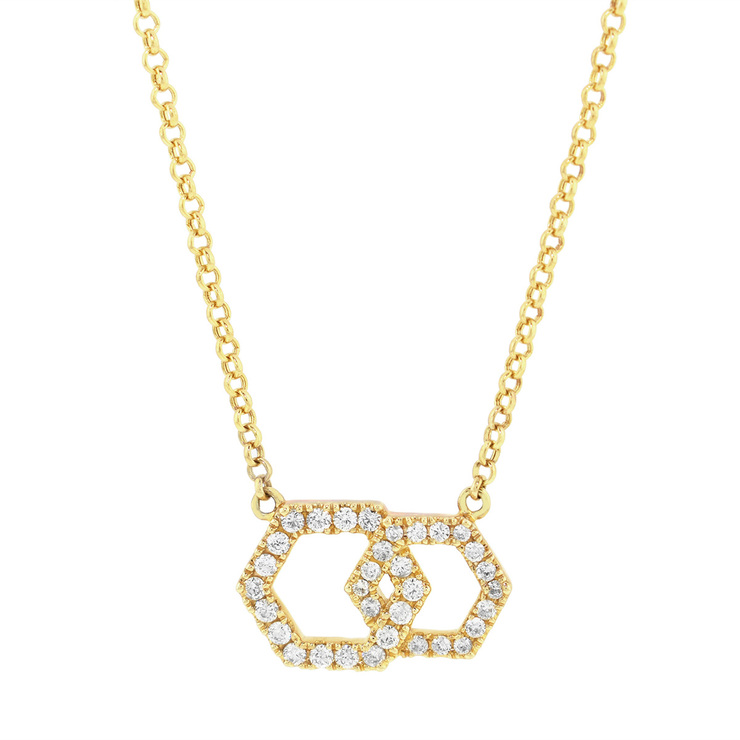 0.25ctw Collar de diamantes, oro amarillo de 14kt — Imagen 1 de 2