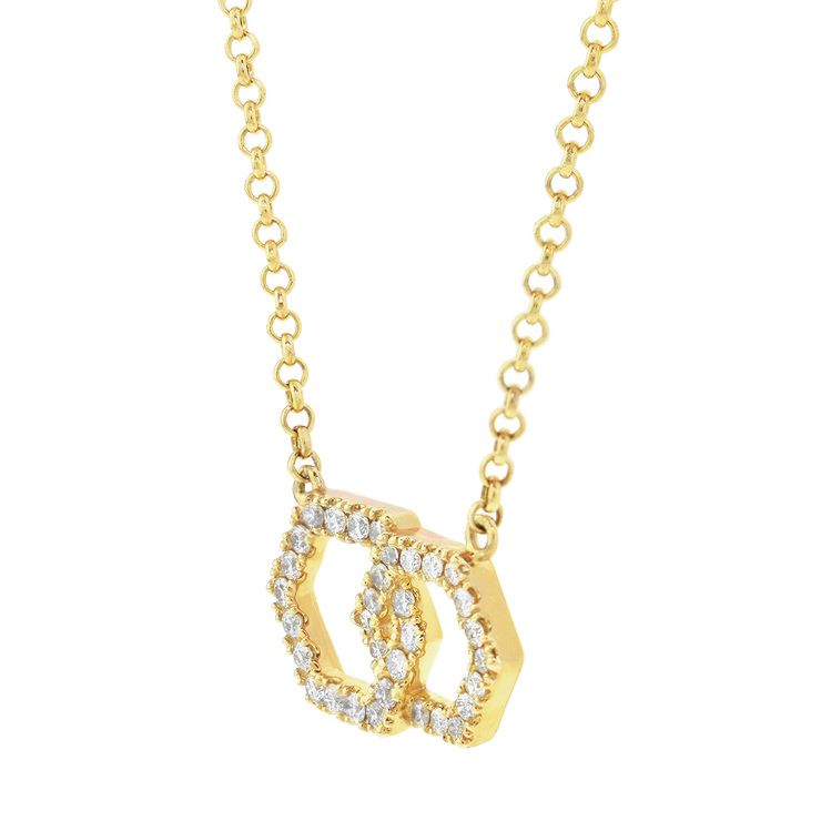0.25ctw Collar de diamantes, oro amarillo de 14kt — Imagen 2 de 2