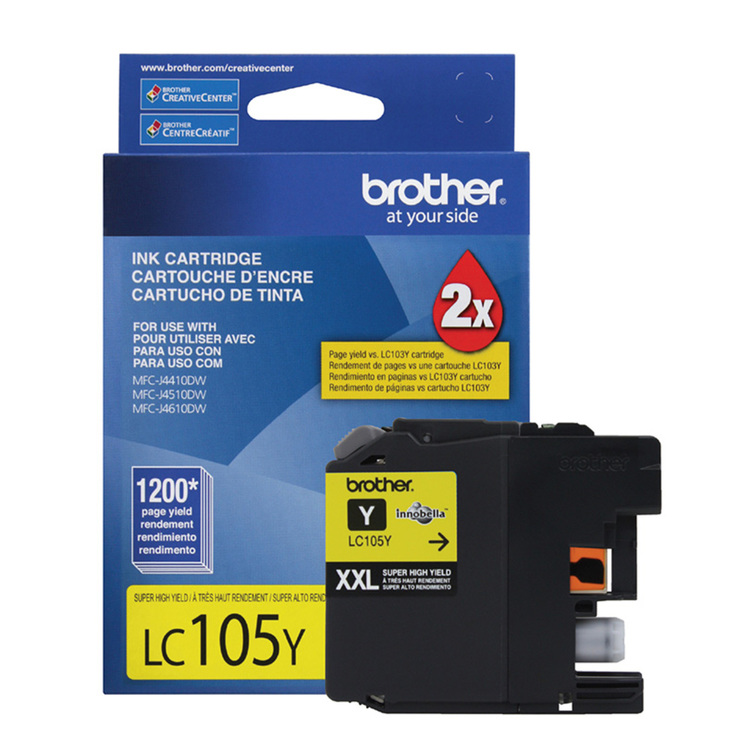 Brother Cartucho de Tinta 105 XXL Color Amarillo Super Alto Rendimiento — Imagen 1 de 2