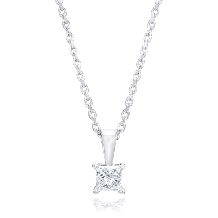 0.50ctw, Collar de diamantes, oro blanco de 14kt — Imagen 1 de 3