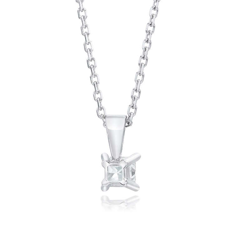 0.50ctw, Collar de diamantes, oro blanco de 14kt — Imagen 2 de 3
