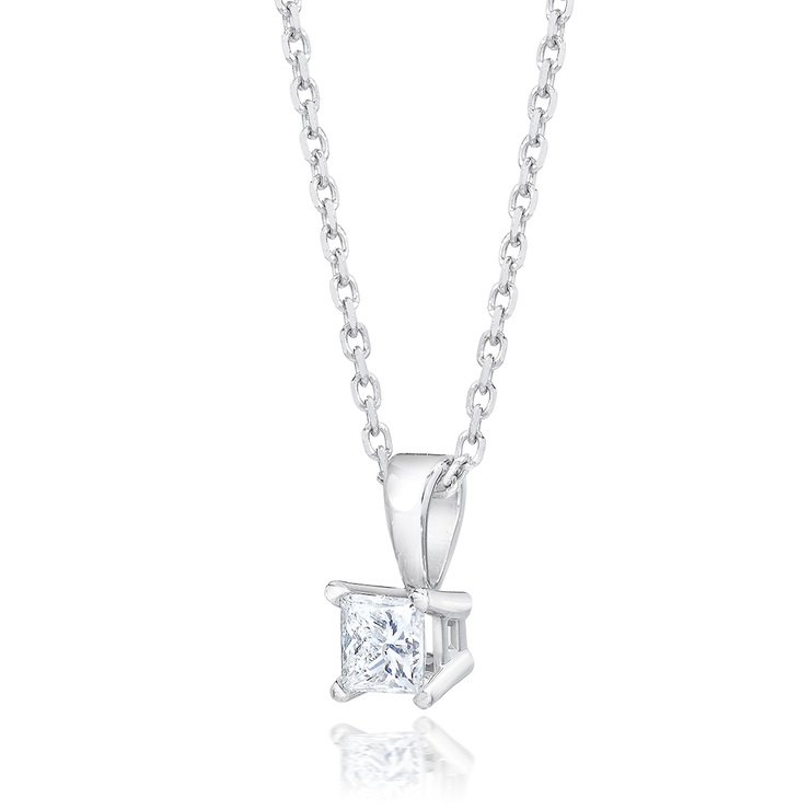0.50ctw, Collar de diamantes, oro blanco de 14kt — Imagen 3 de 3