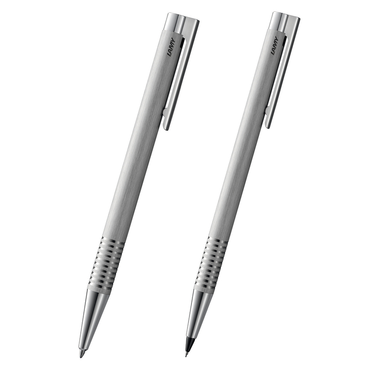 Lamy set de bolígrafo punto mediano y portaminas 0.5mm logo acero inoxidable cepillado — Imagen 2 de 2