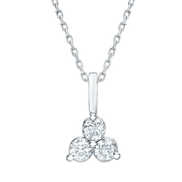 0.40ctw, Collar de Diamantes, Corte Redondo, Oro Blanco de 14kt — Imagen 1 de 2
