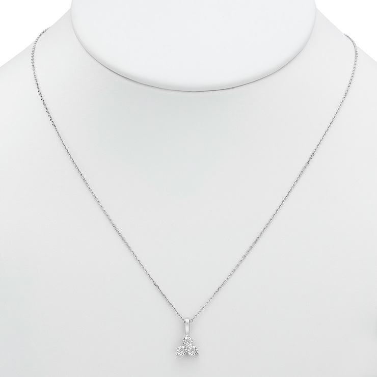 0.40ctw, Collar de Diamantes, Corte Redondo, Oro Blanco de 14kt — Imagen 2 de 2