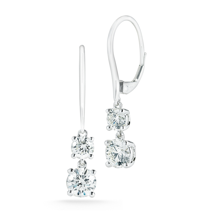 1.40ctw, Aretes de Diamantes, Corte Redondo, Oro Blanco de 14Kt — Imagen 1 de 3